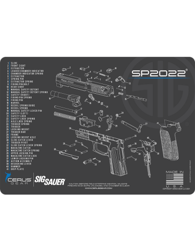 TAPIS SIG SAUER? SP2022 SCHEMATIC PROMAT BLEU