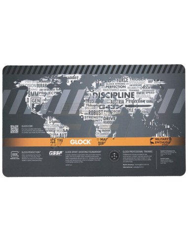 TAPIS DE DEMONTAGE GLOCK TRAINING "MAP MONDE" NOIR/ORANGE