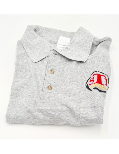 POLO STI GRIS AVEC LOGOS MANCHES COURTES L