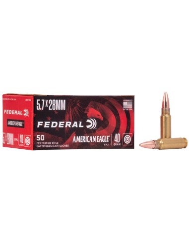 MUNITIONS FEDERAL 5.7X28 40GR FMJ * BOITE DE 50