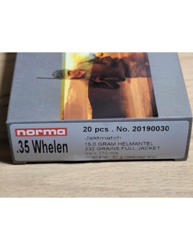 MUNITION NORMA 35 WHELEN  232 GR FMJ BLINDEE SANGLIER COURANT * BOITE DE 20